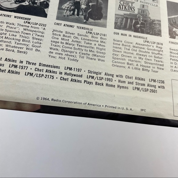 Vintage The Best Of Chet Atkins 1964 Vinyl Music Record - Picture 5 of 5